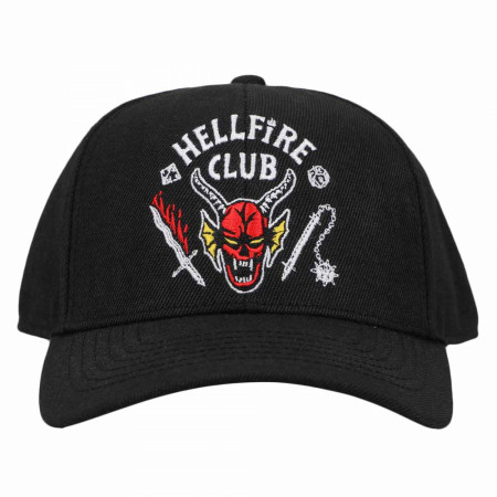 Stranger Things Hellfire Club Embroidered Pre-Curved Snapback Hat